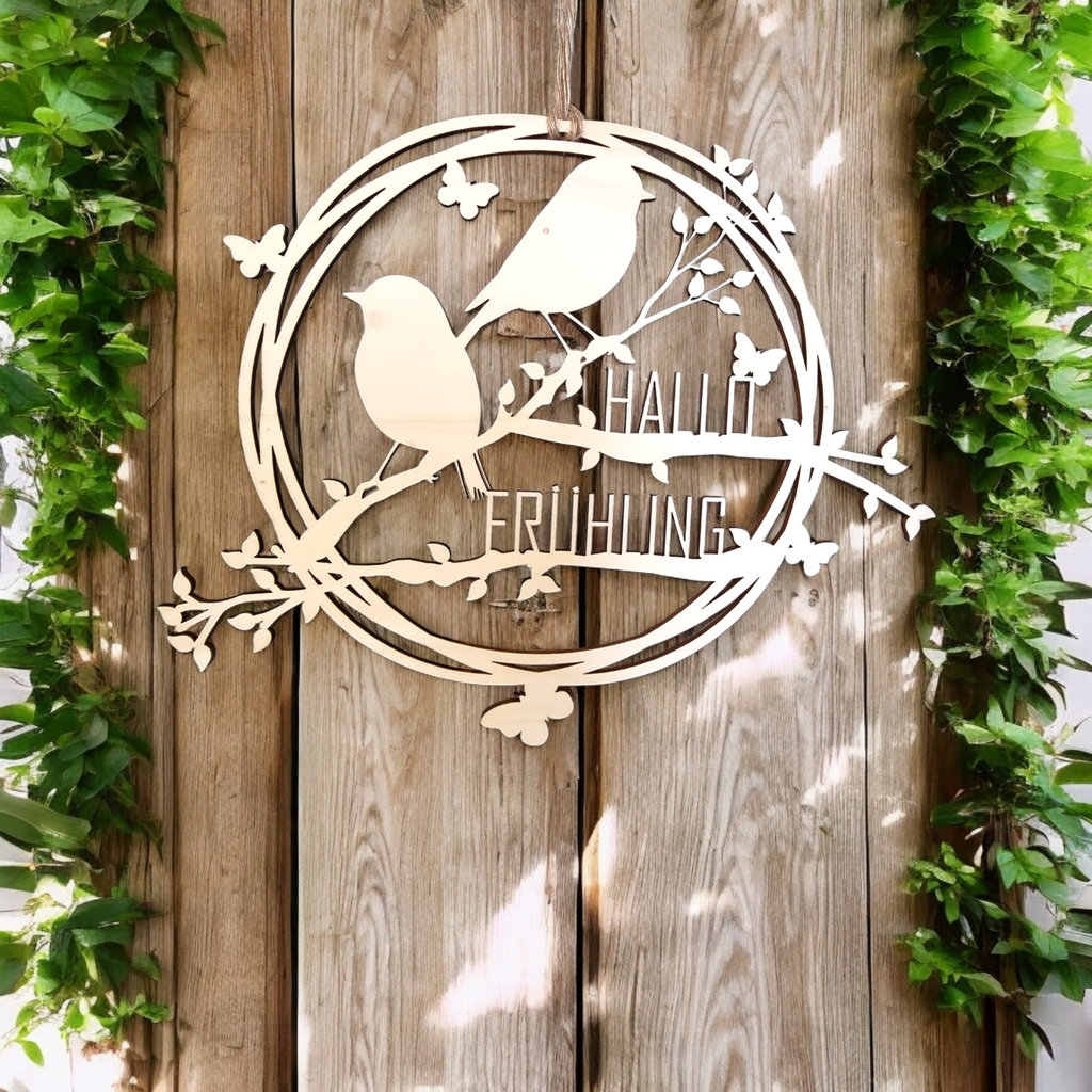 Laser Cut Datei- Hallo Frühling Fenster-Aufhänger | Frühlingsdeko
