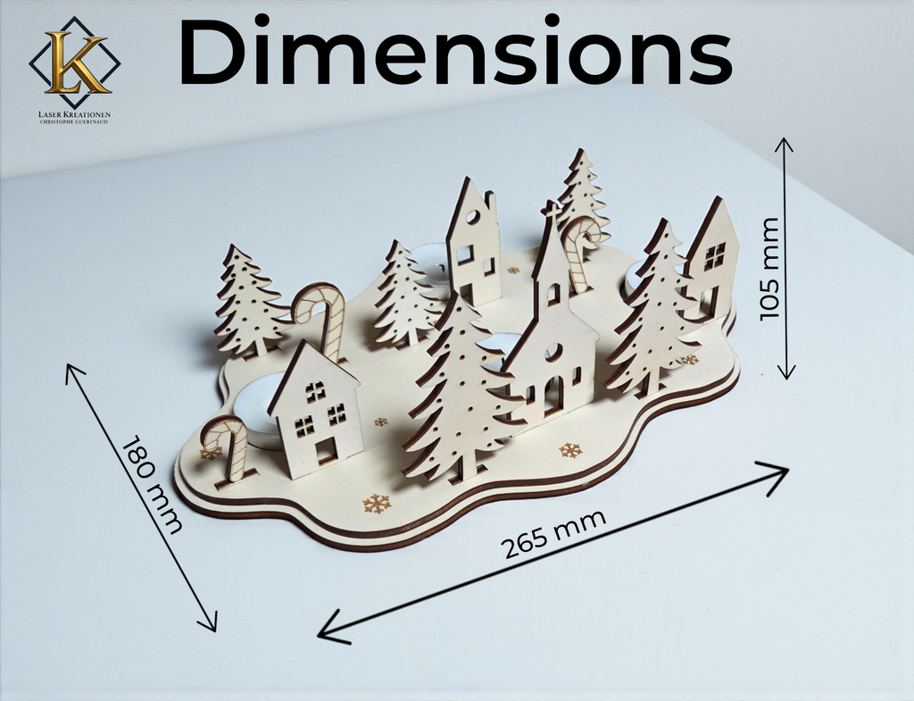 Laserdatei Adventskranz – Teelichthalter | Weihnachtsdeko | Laser Cut File