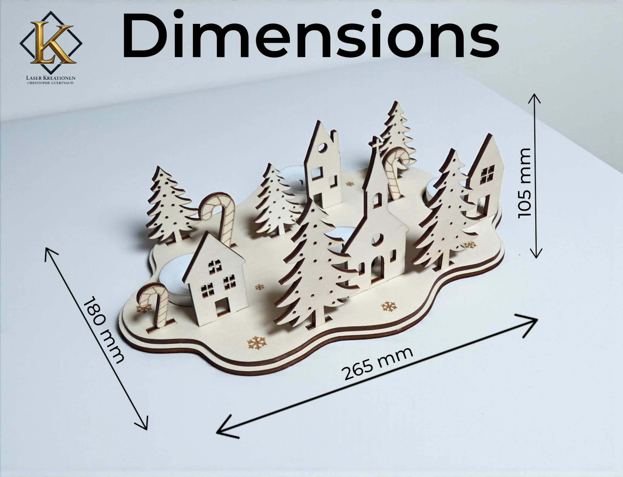Laserdatei Adventskranz – Teelichthalter | Weihnachtsdeko | Laser Cut File