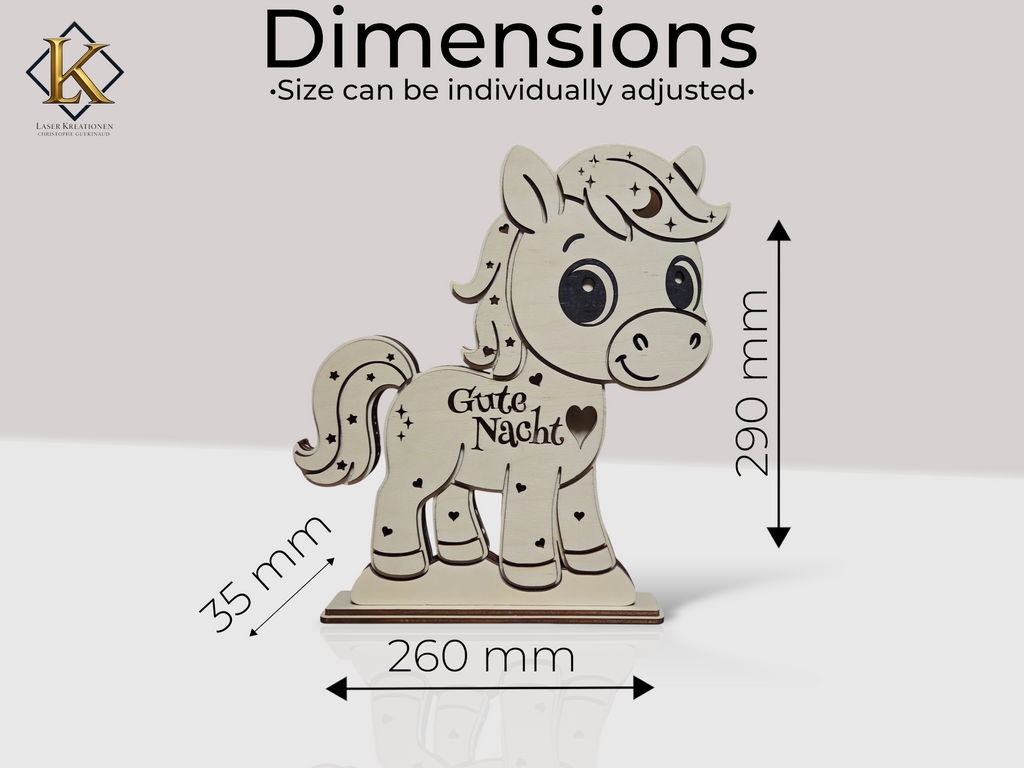 Laserdatei Nachtlicht Pferd – Mehrschichtiges 3D-DIY Projekt