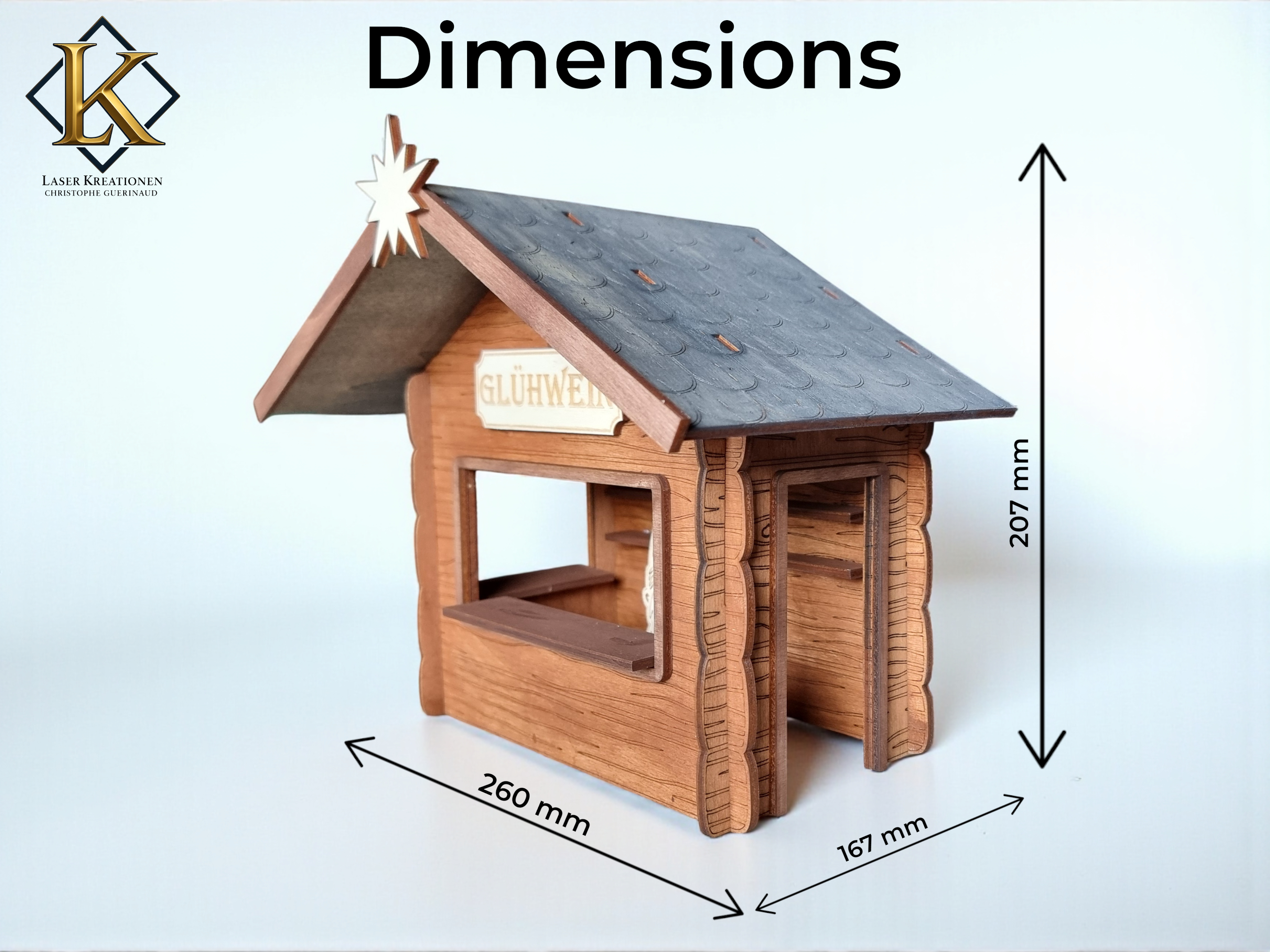 Laserdatei Weihnachtswichtel Glühweinstand – 3mm & 4mm – SVG DXF LBRN2