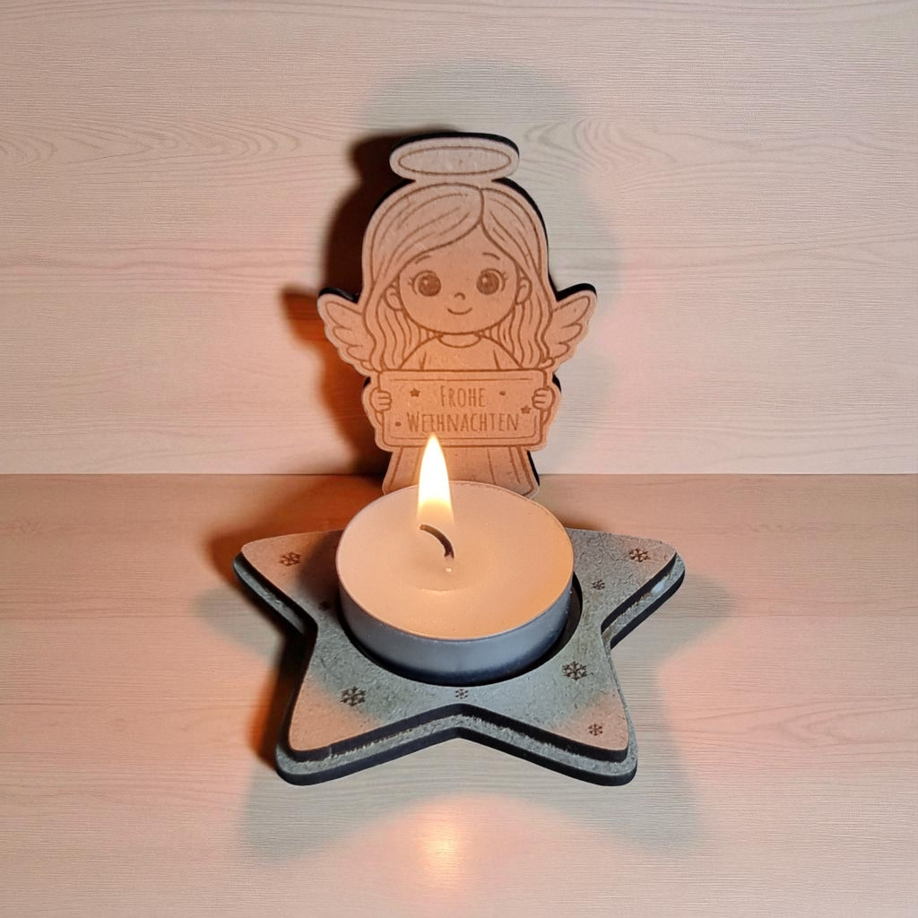 Laserdatei Teelichthalter Weihnachten Set – 6 Figuren | 3–4 mm