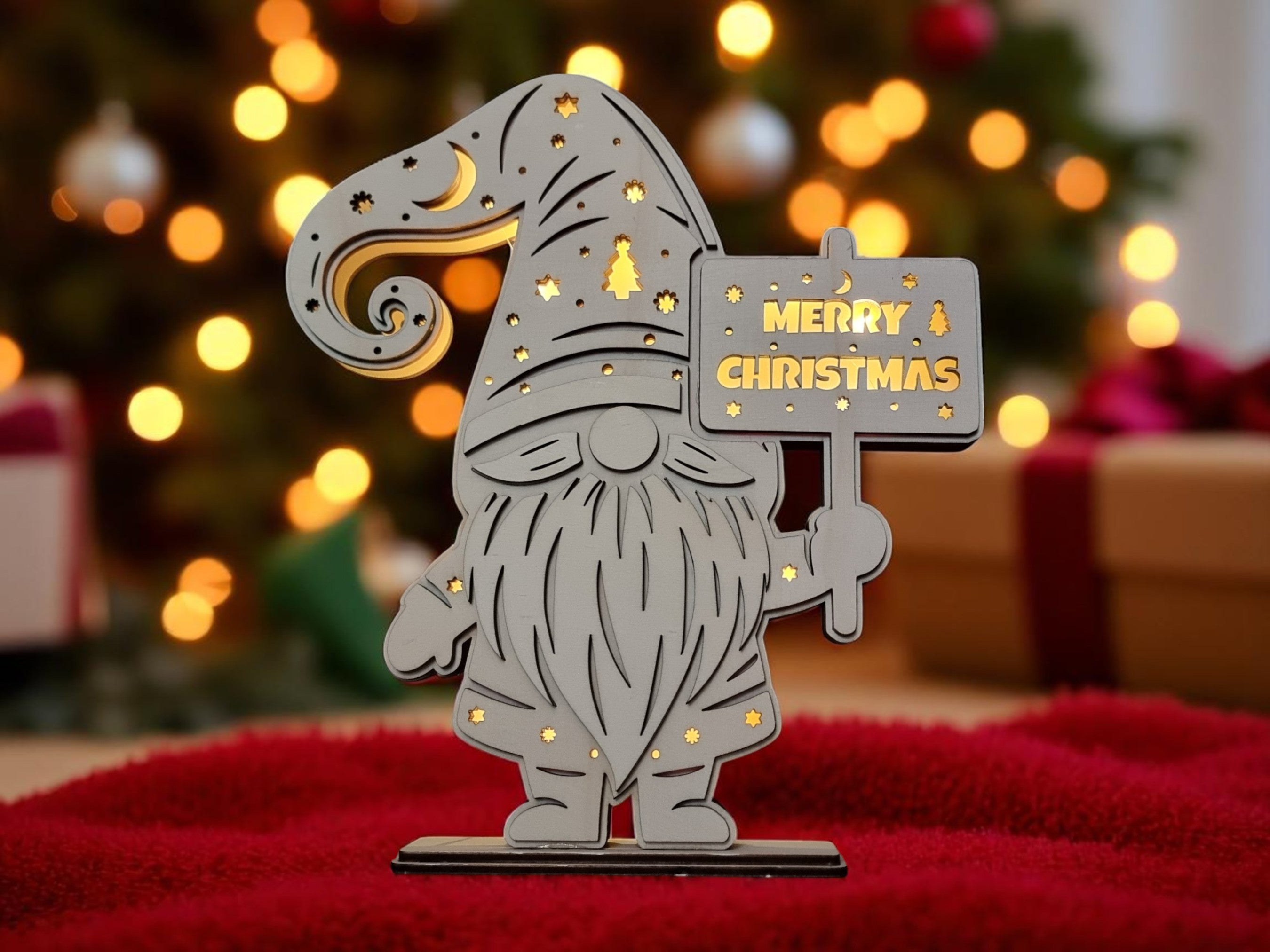 Laser Cut Datei – LED Weihnachtswichtel | Weihnachtsdeko zum Lasern