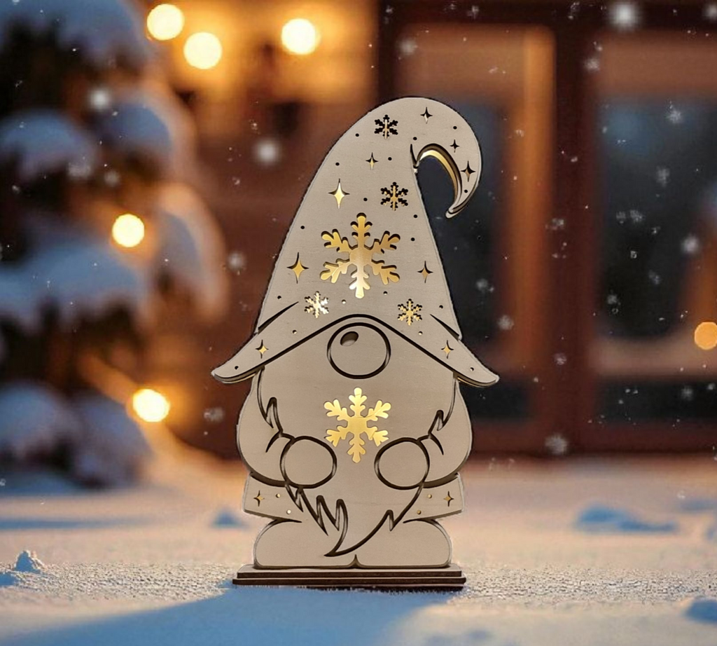 Weihnachtswichtel Dekolampe – Laser Cut File – Mehrschichtiges Nachtlicht