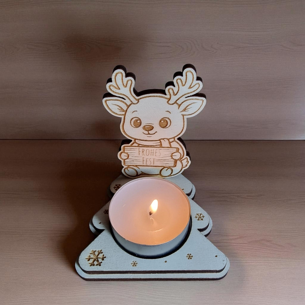 Laserdatei Teelichthalter Weihnachten Set – 6 Figuren | 3–4 mm