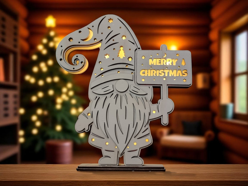 Laser Cut Datei – LED Weihnachtswichtel | Weihnachtsdeko zum Lasern