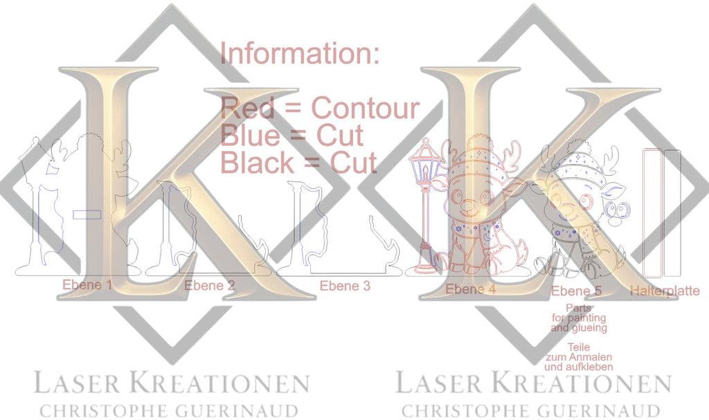 Rentier Nachtlicht – Laserdatei für weihnachtliche Deko