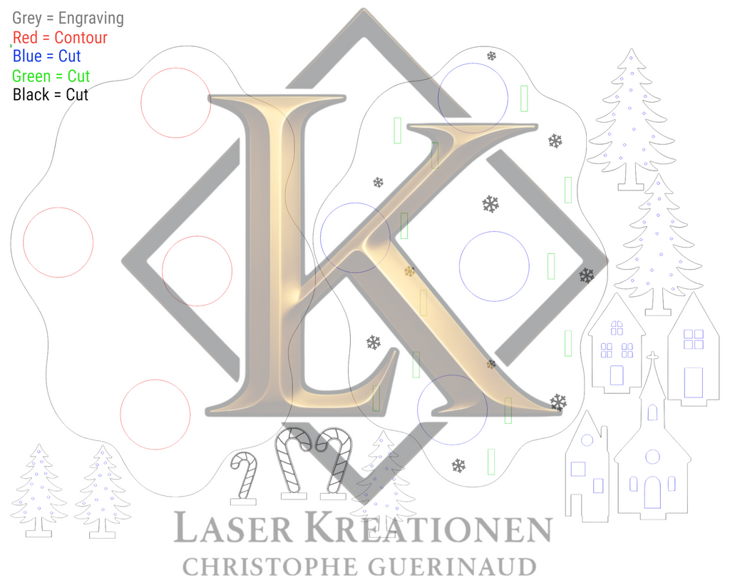 Laserdatei Adventskranz – Teelichthalter | Weihnachtsdeko | Laser Cut File