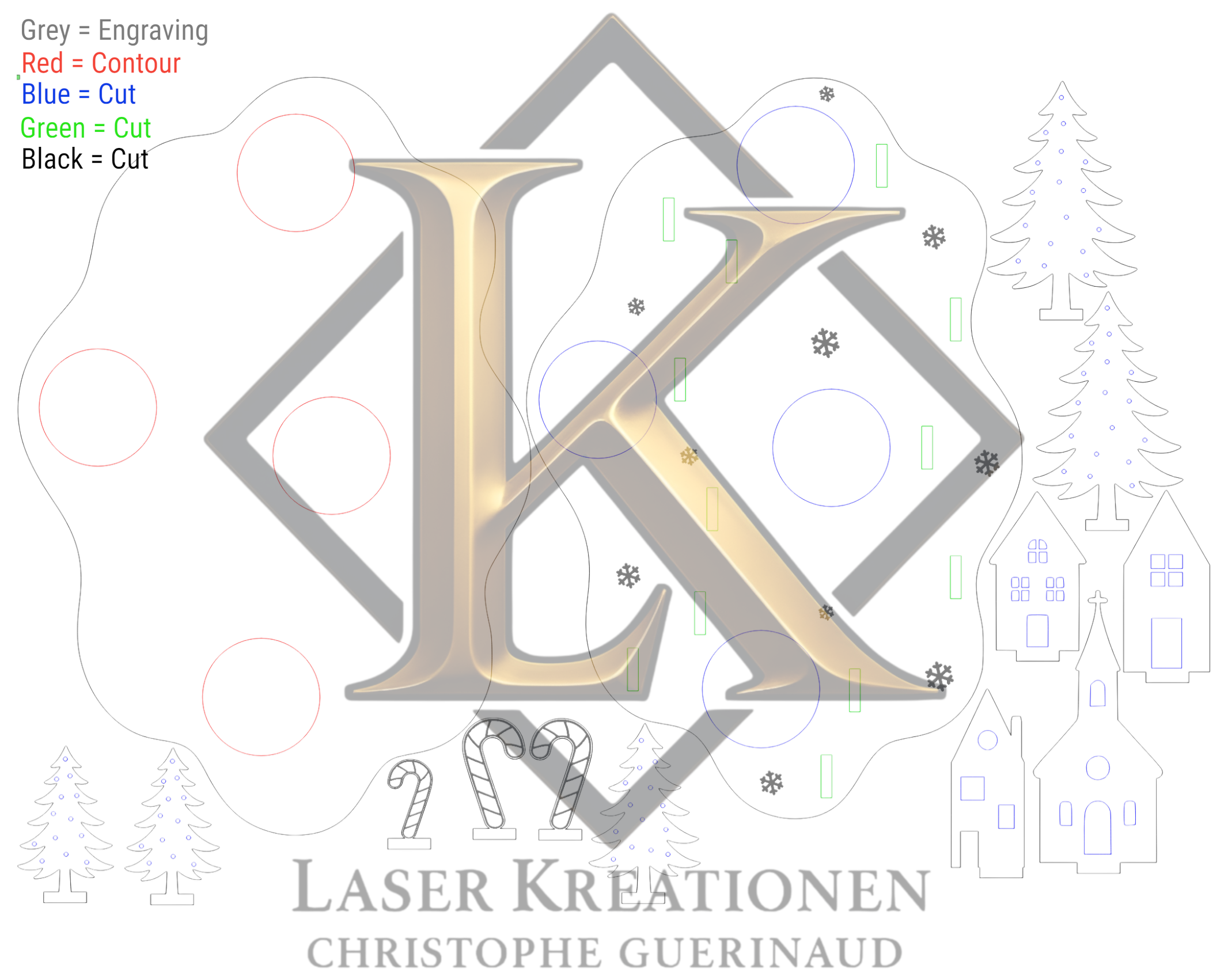 Laserdatei Adventskranz – Teelichthalter | Weihnachtsdeko | Laser Cut File