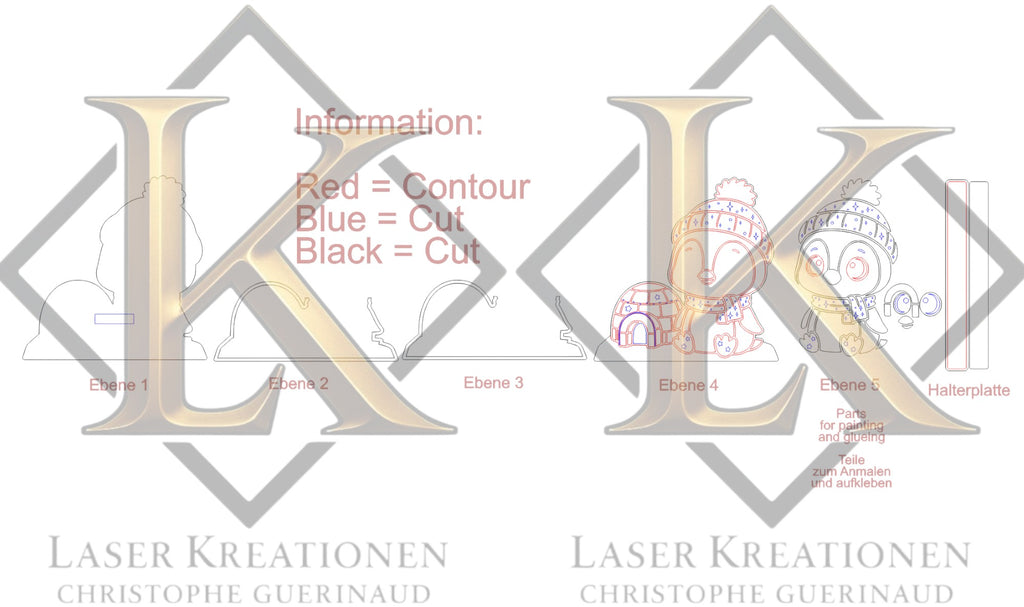 Laser Cut File: LED Pinguin Nachtlicht – Leuchtende Weihnachtsdeko