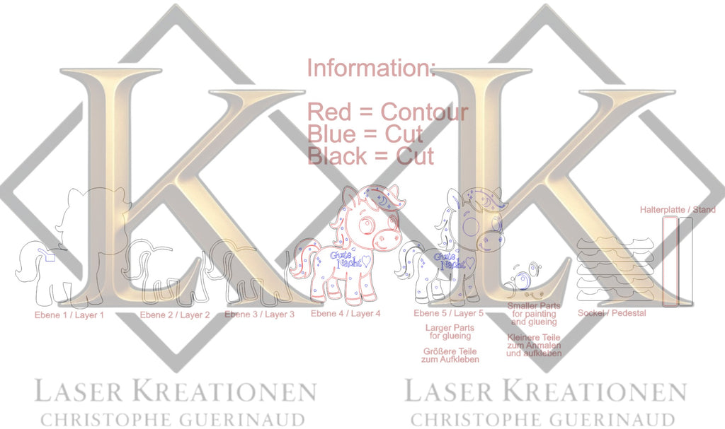 Laserdatei Nachtlicht Pferd – Mehrschichtiges 3D-DIY Projekt