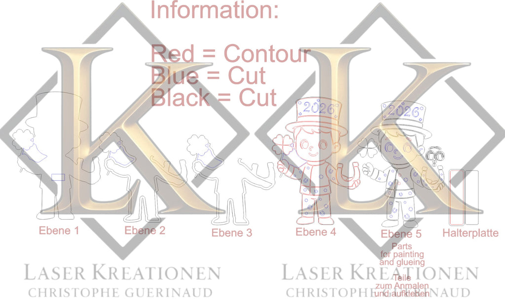 Laserdatei LED Schornsteinfeger – Glücksbringer & Neujahrsdeko