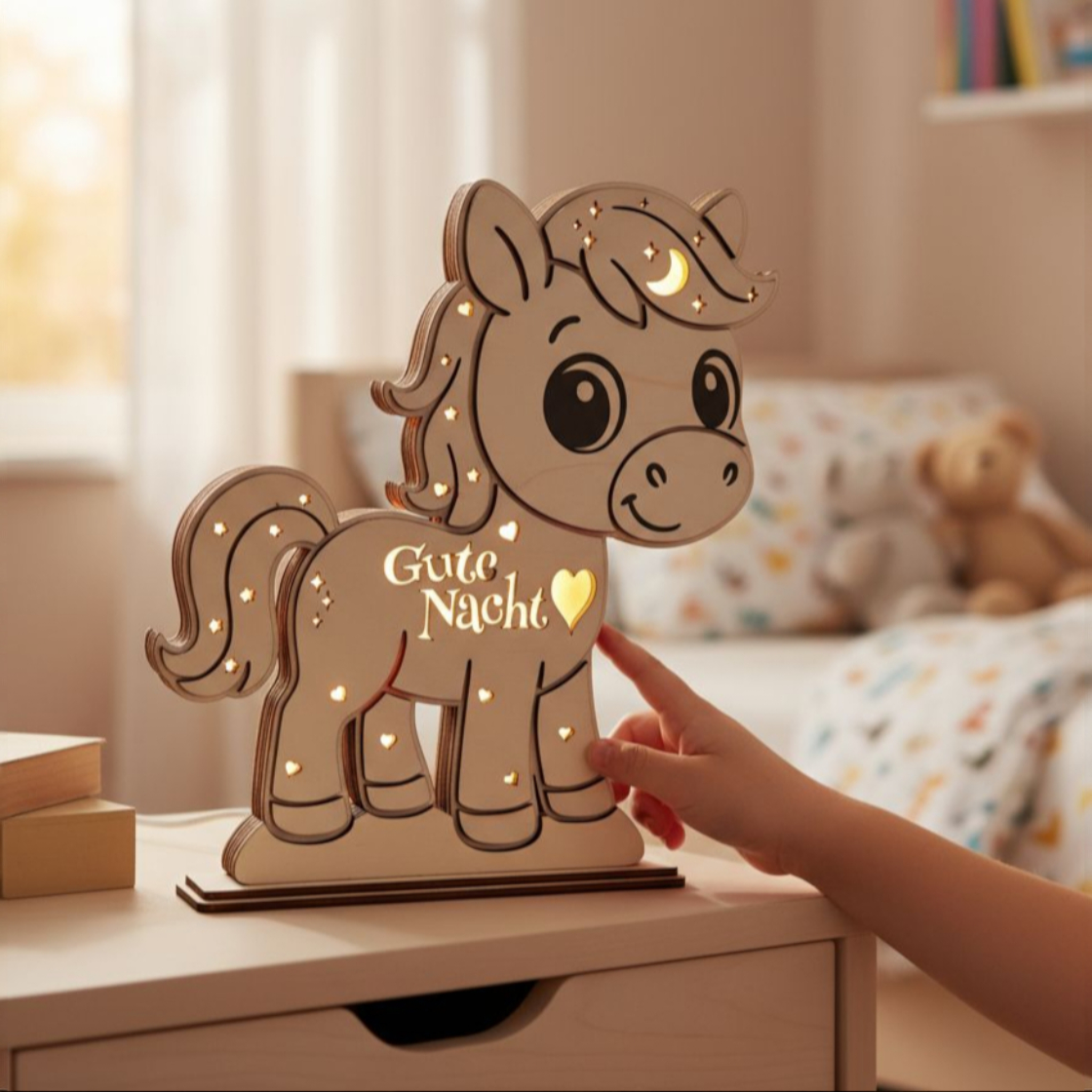 Laserdatei Nachtlicht Pferd – Mehrschichtiges 3D-DIY Projekt