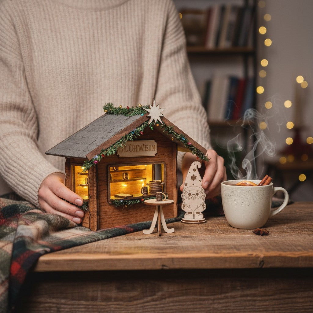 Laserdatei Weihnachtswichtel Glühweinstand – 3mm & 4mm – SVG DXF LBRN2