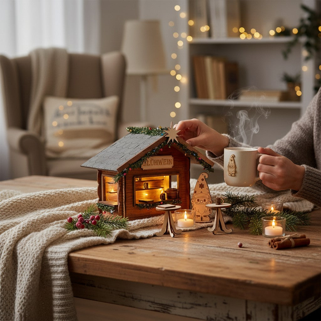 Laserdatei Weihnachtswichtel Glühweinstand – 3mm & 4mm – SVG DXF LBRN2