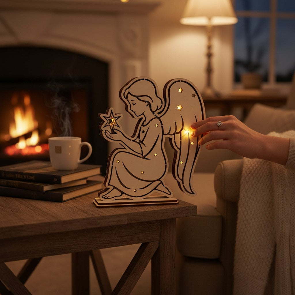 Lasercut LED Engel Multi-Layer – Weihnachtsdeko Datei | SVG, DXF, AI, LBRN2, PDF