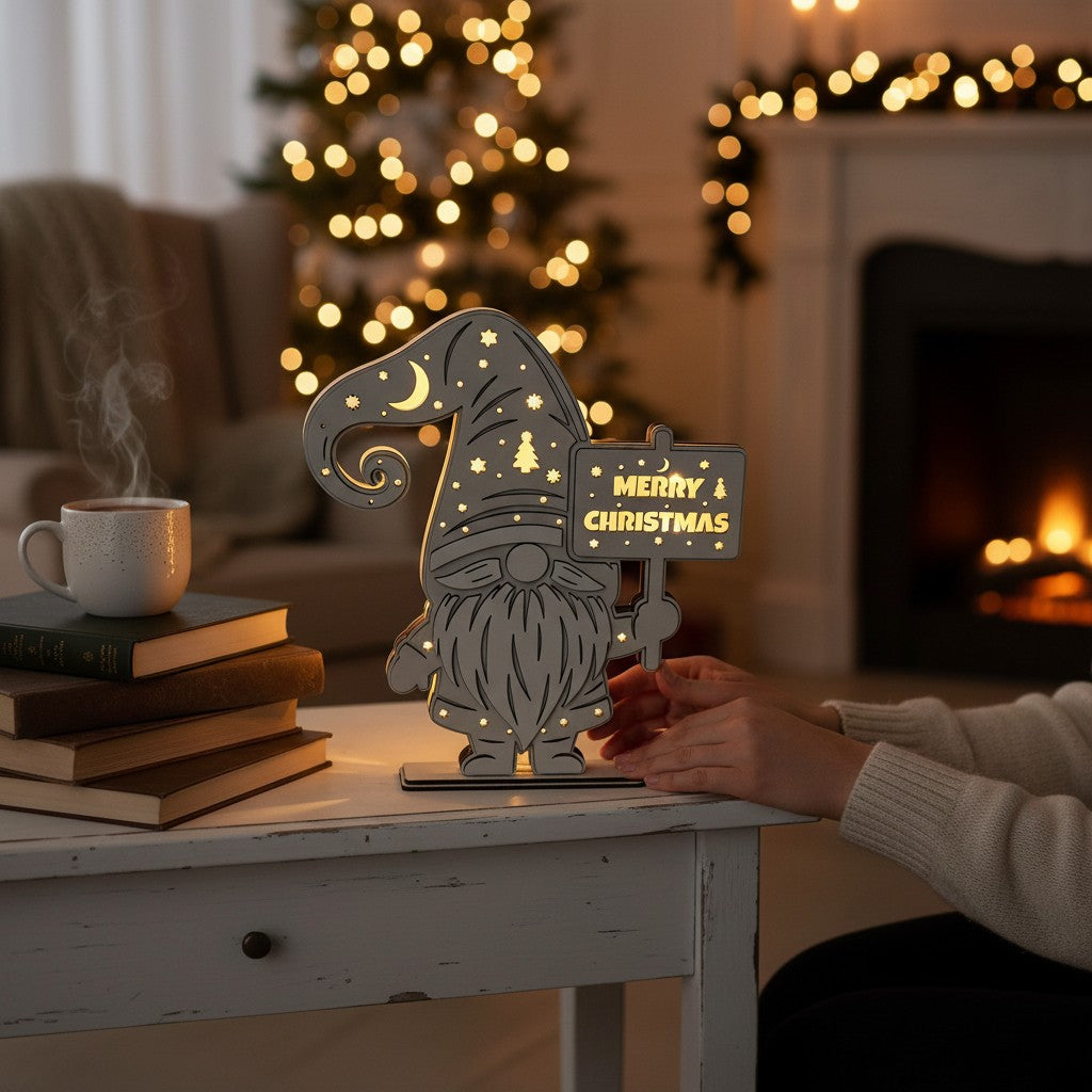 Laser Cut Datei – LED Weihnachtswichtel | Weihnachtsdeko zum Lasern