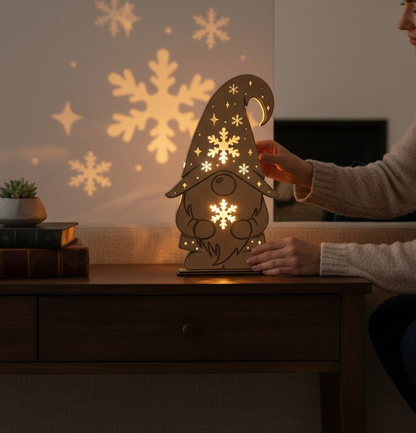 Weihnachtswichtel Dekolampe – Laser Cut File – Mehrschichtiges Nachtlicht