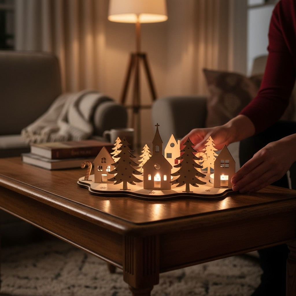 Laserdatei Adventskranz – Teelichthalter | Weihnachtsdeko | Laser Cut File