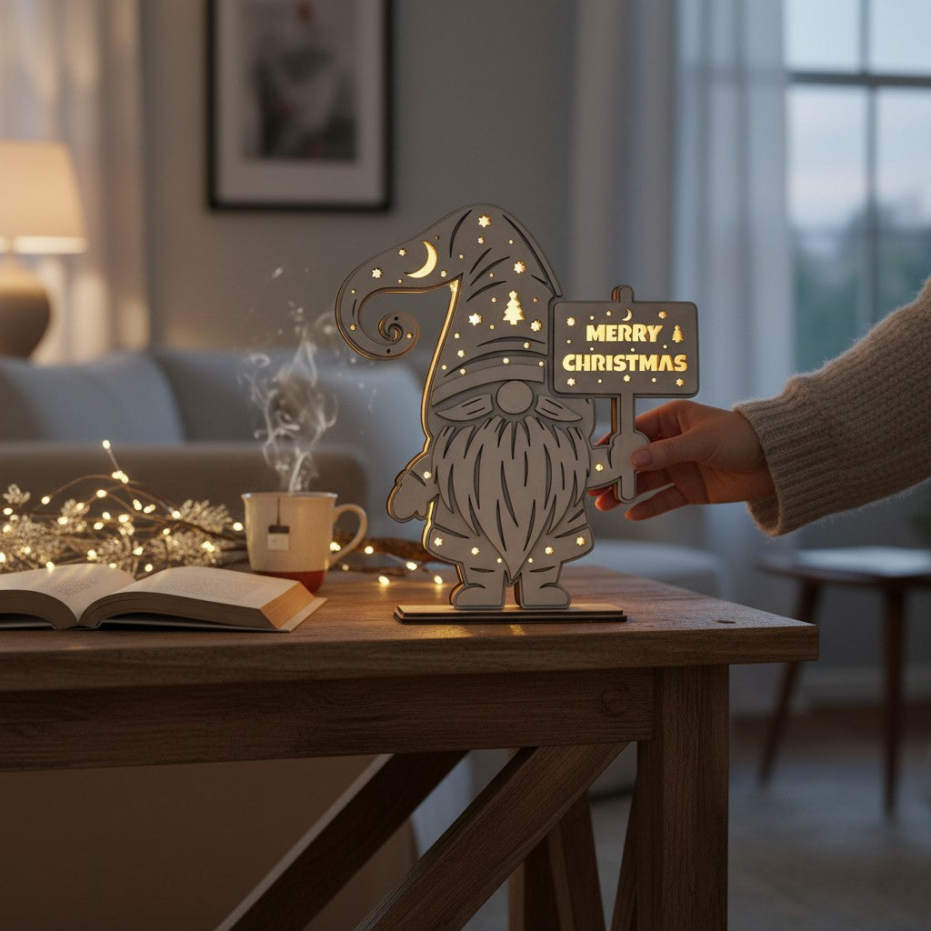 Laser Cut Datei – LED Weihnachtswichtel | Weihnachtsdeko zum Lasern