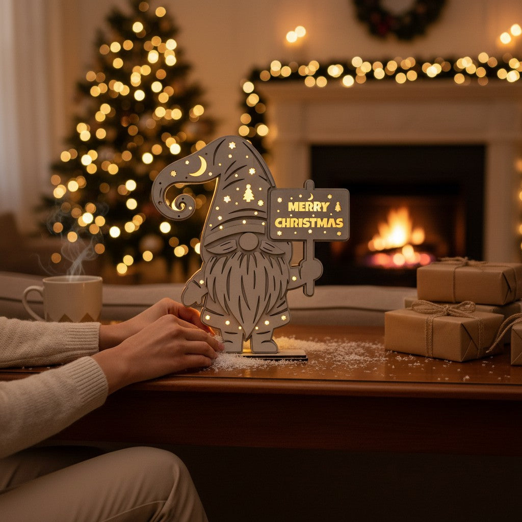 Laser Cut Datei – LED Weihnachtswichtel | Weihnachtsdeko zum Lasern