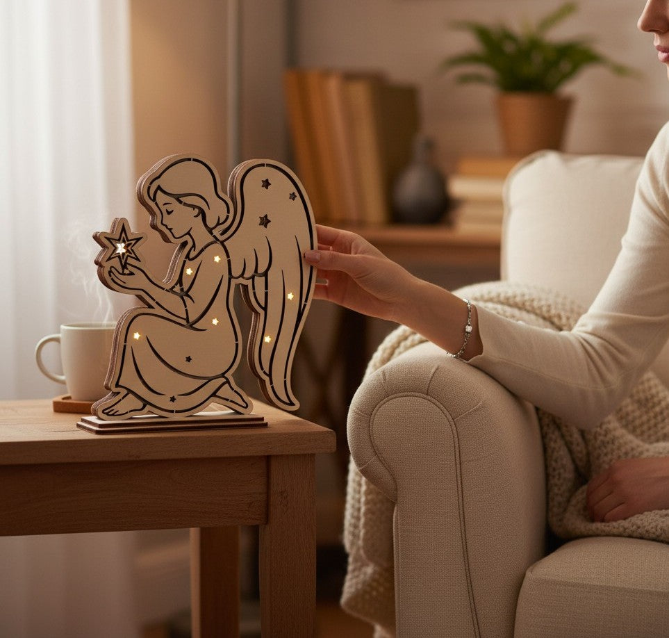 Lasercut LED Engel Multi-Layer – Weihnachtsdeko Datei | SVG, DXF, AI, LBRN2, PDF