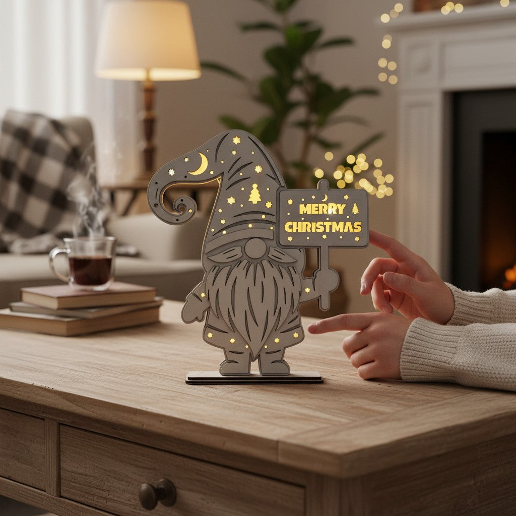 Laser Cut Datei – LED Weihnachtswichtel | Weihnachtsdeko zum Lasern