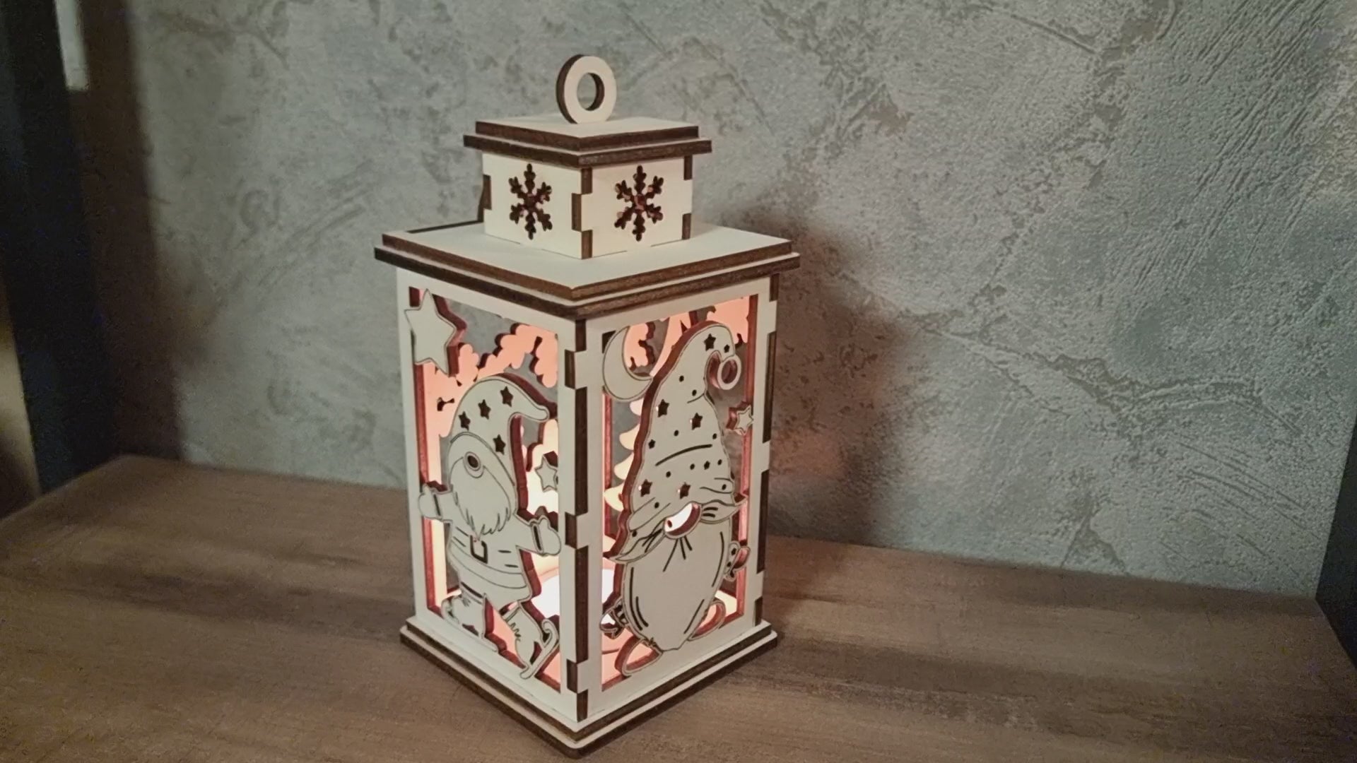 Laserdatei Weihnachtslaterne – LED Holzlaterne zum Laserschneiden für 4mm Holzdicke