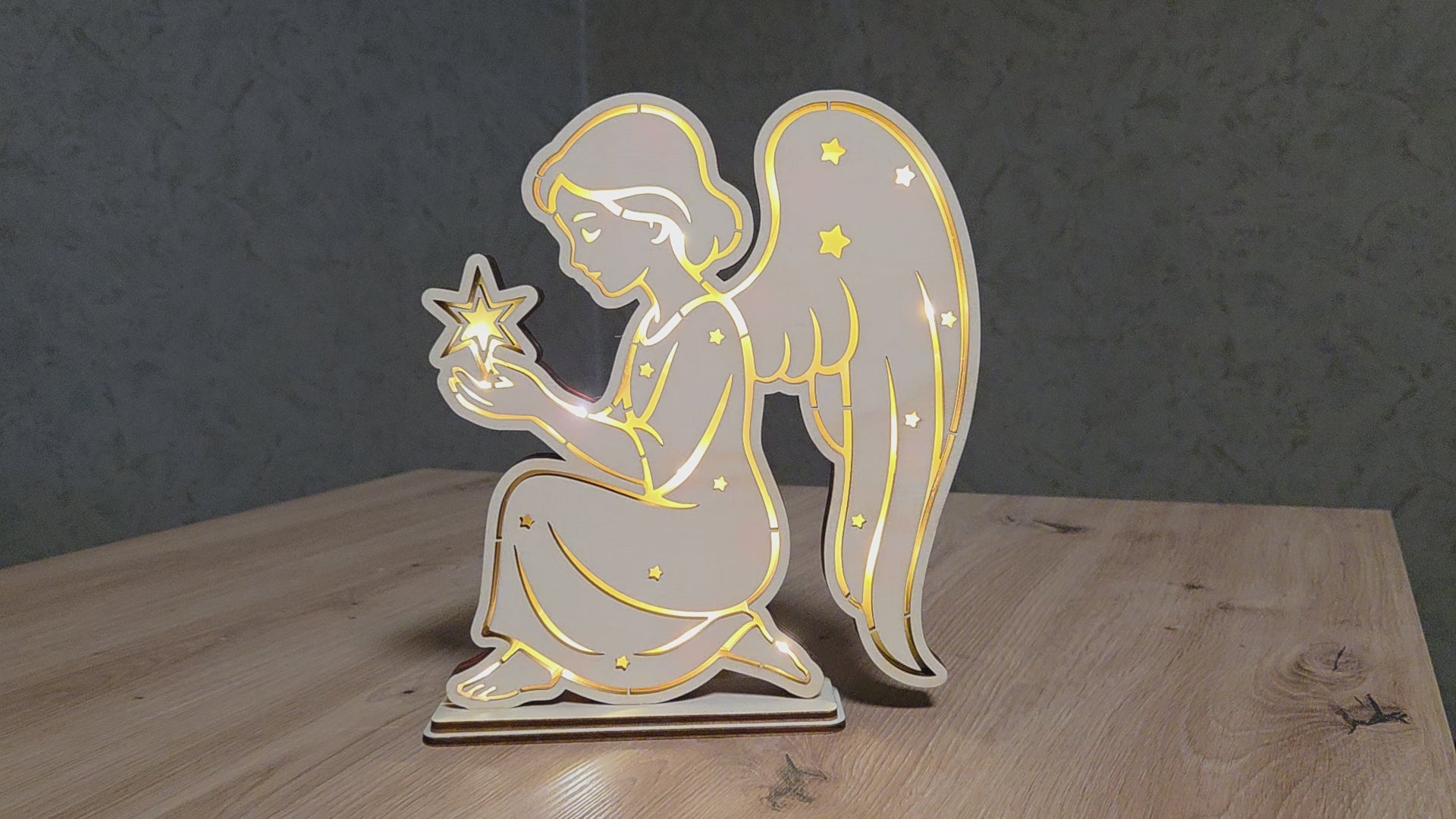 Lasercut LED Engel Multi-Layer – Weihnachtsdeko Datei | SVG, DXF, AI, LBRN2, PDF