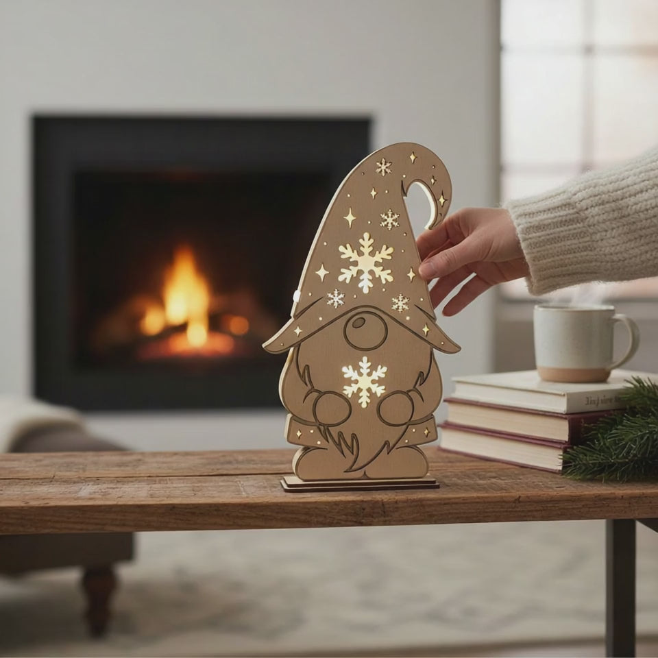Weihnachtswichtel Dekolampe – Laser Cut File – Mehrschichtiges Nachtlicht