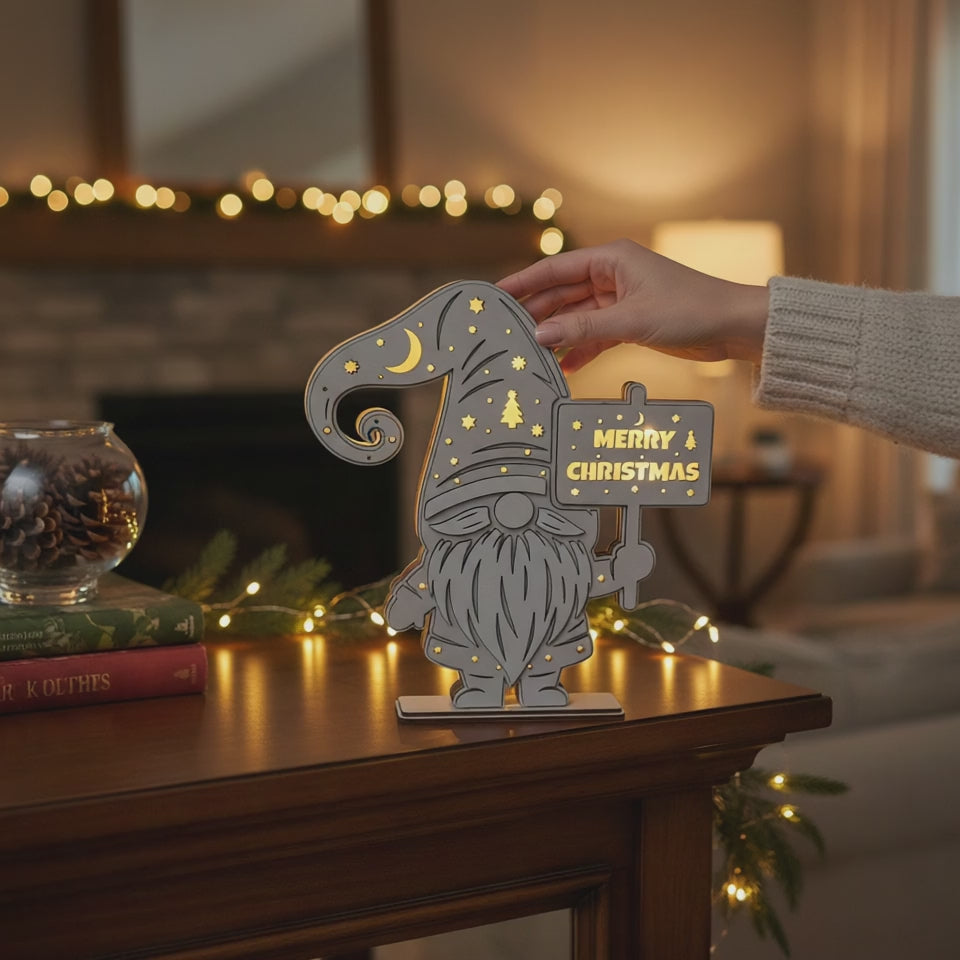 Laser Cut Datei – LED Weihnachtswichtel | Weihnachtsdeko zum Lasern